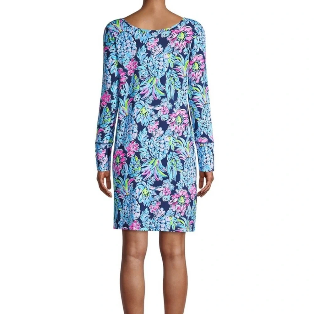 Lilly Pulitzer- Kaisley Dual-Neck, High Tide Navy, Pineapple Paradise Dress XS